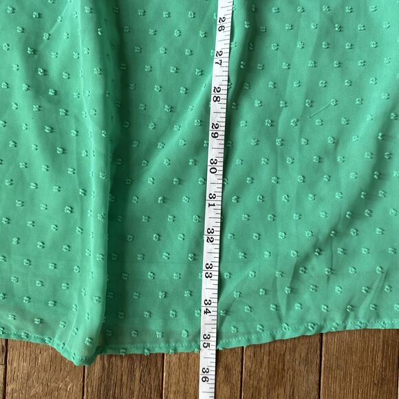 Elle Swiss Dot Green Sleeveless Dress Size 10 - Picture 5 of 7